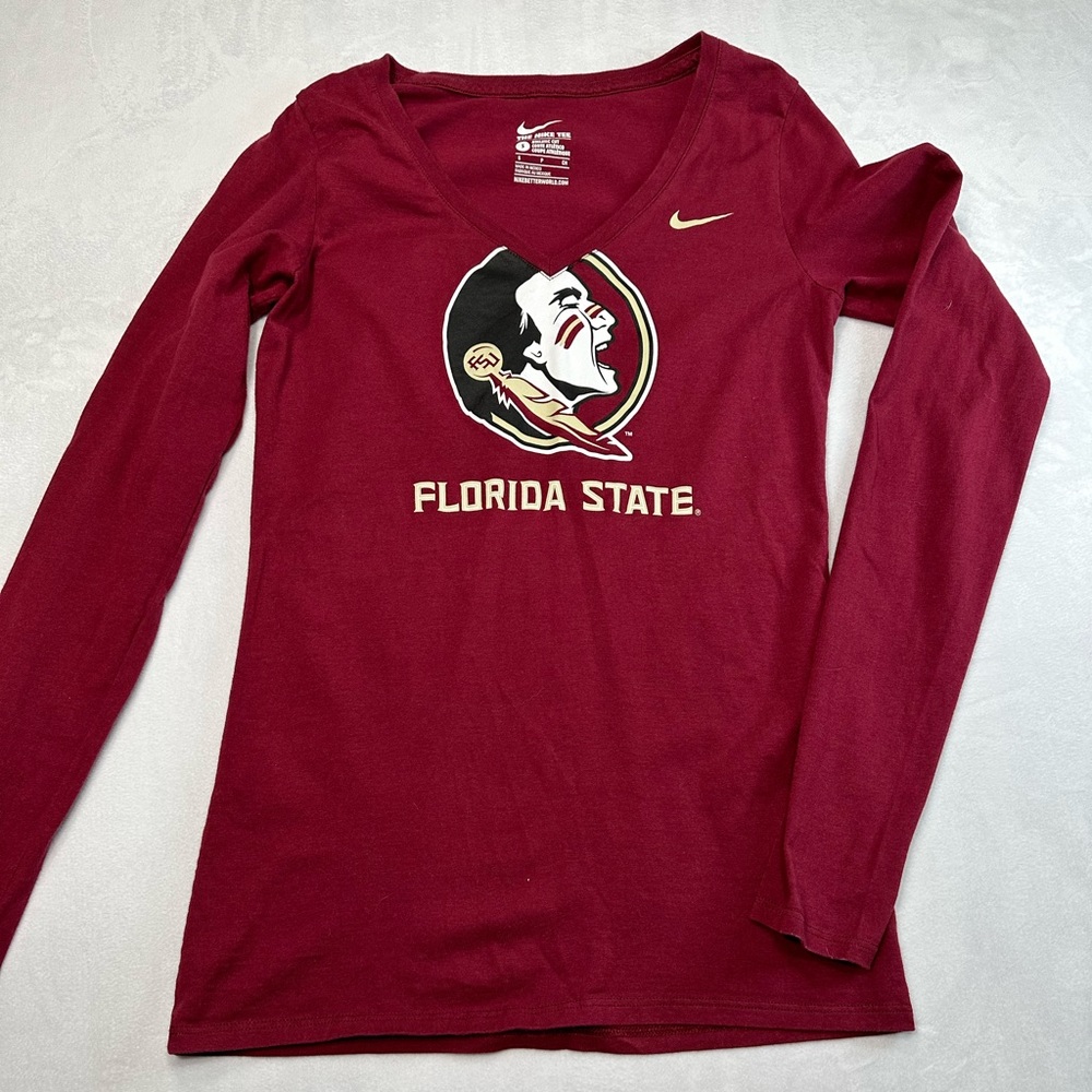Nike Florida State Seminoles Game Day Long Sleeve V-neck‎ Womens Size S